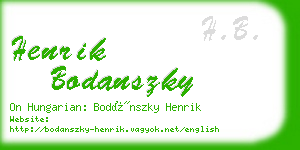 henrik bodanszky business card